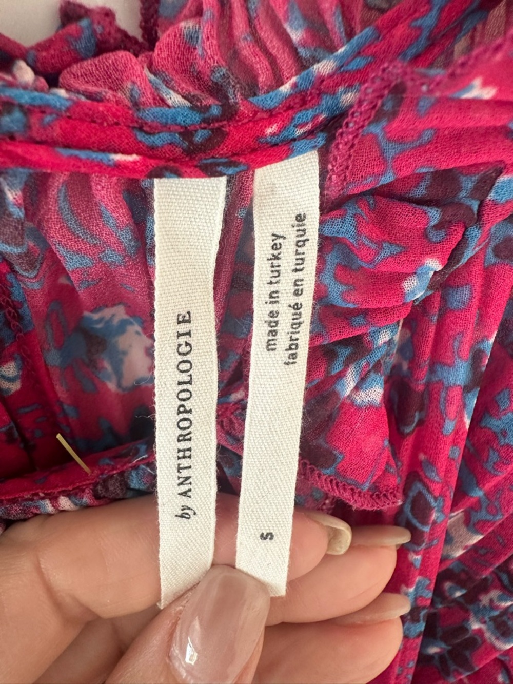 Anthropologie Frieda Pleated Ruffle Floral Top - Picture 5 of 8